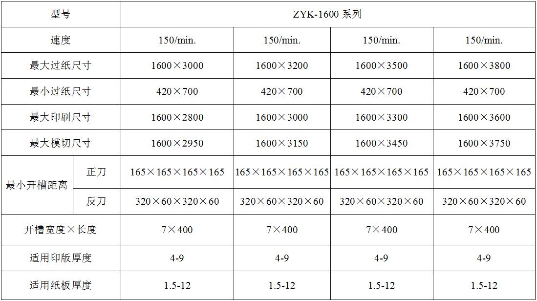 水墨印刷开槽模切机参数